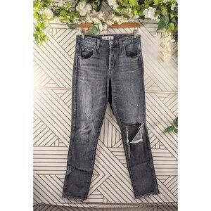 AMO Women's Lover Jeans In Stellar Button Fly Grey Gray Size 27